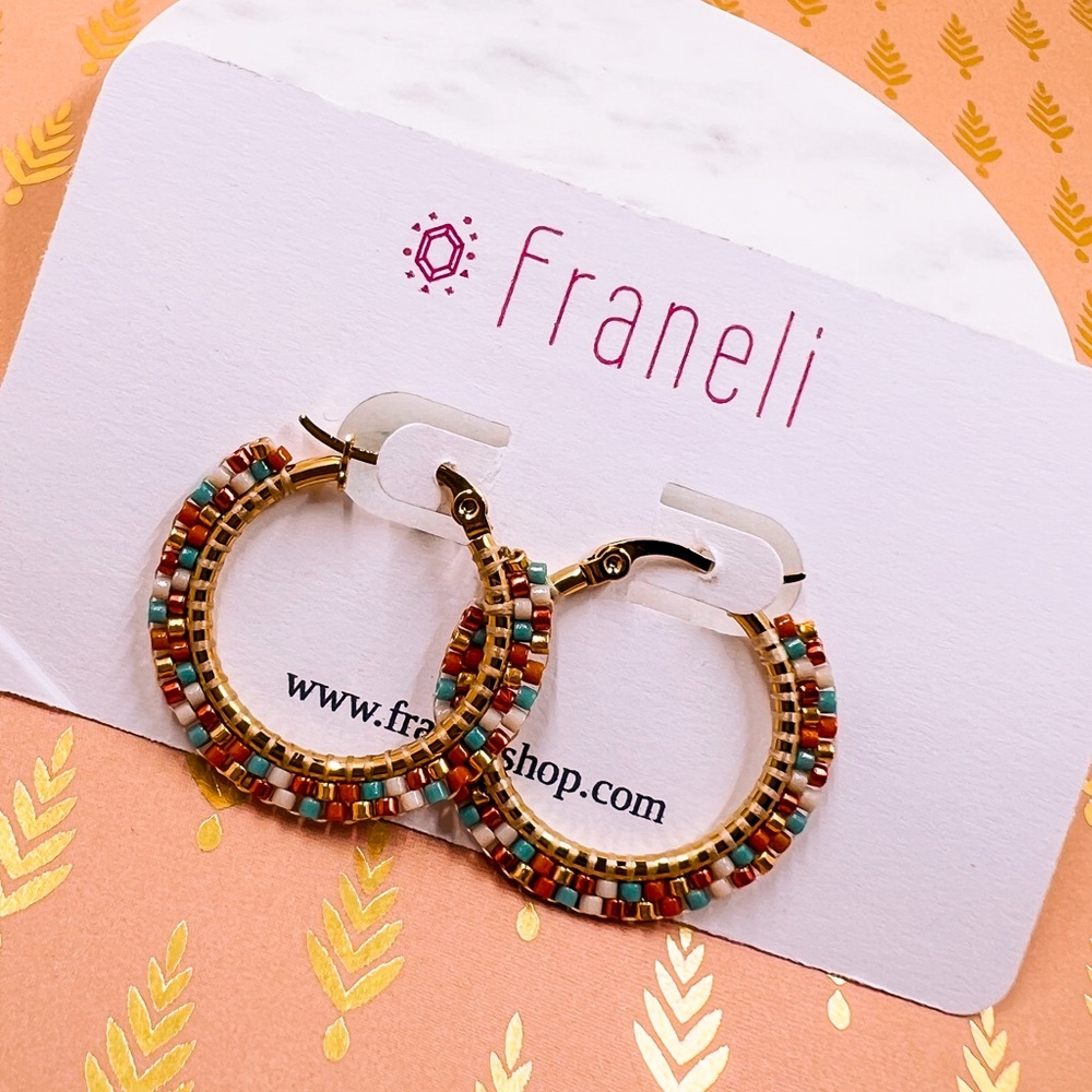 Handmade Japanese Miyuki Beads Hoop Earrings